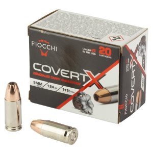 FIOCCHI COVERTX 9MM 124GR JHP 20/200